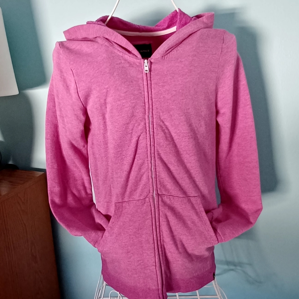 Hurley Heathered Raspberry Color Full Zip Hoodie - Women's Size Large - Picture 2 of 5